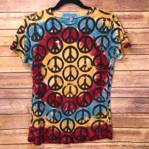 Lucky Brand Tie Dye Peace Graphic Tee